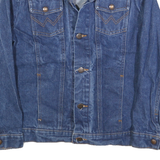 WRANGLER Girls Blue Denim Jacket L Cotton Button Closure Classic Fit Western