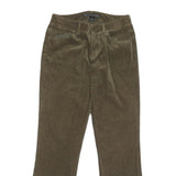 RALPH LAUREN Womens Cotton Blend Brown Relaxed Straight Trousers W28 L29