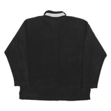 GYMNASIUM Mens Black Polo Shirt XL Long Sleeve Plain Cotton Blend Casual