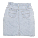 Womens Blue Denim Cotton Blend Mini Skirt XXS Classic A-Line Pocketed Casual