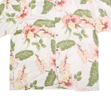 SUNNY ISLAND Mens White & Pink Floral Rayon Shirt XL Tropical Hawaiian Beachwear
