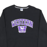 RUSSELL ATHLETIC Mens Black Western Mustangs Crew Neck L Sweatshirt Cotton Blend