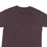 LEVI'S Mens Maroon & Black Stripe T-Shirt L Short Sleeve Crew Neck Cotton Blend