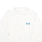 Womens White Polyester Blend Plain Casual L Jacket With Colour Trim And Graphic