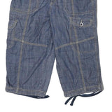 FADED GLORY Womens Blue Casual Denim Cargo Shorts XL W35 Stretch Cotton Blend