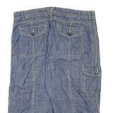 FADED GLORY Womens Blue Casual Denim Cargo Shorts XL W35 Stretch Cotton Blend