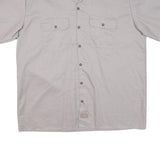 DICKIES Mens Grey Short Sleeve Shirt XL Cotton Blend Workwear Casual