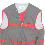 SKIN Womens Grey & Red Sleeveless Jacket M Polyester Blend Zip Sportswear Vest