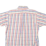 GANT Mens White & Red Check Cotton Blend Shirt M Short Sleeve Button Down Collar