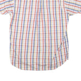 GANT Mens White & Red Check Cotton Blend Shirt M Short Sleeve Button Down Collar