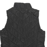 MICHAEL KORS Womens Black Quilted Jacket L Polyester Zip Sleeveless Classic Fit