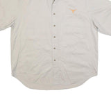 INFINITY BY CLASSIC Mens Beige Short Sleeve Shirt L Cotton Casual Summer Button