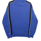 CHAMPION Mens Blue & Black Pullover Hoodie M Chest Logo Cotton Blend