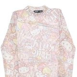 SAWRI Womens Pink Printed Long Sleeve Round Neck Top S Hello Kitty Mesh