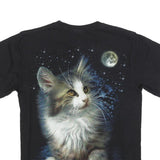 ROCK CHANG Mens Black Cat Graphic T-Shirt M Short Sleeve Crew Neck Cotton Blend