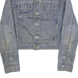 TOMMY HILFIGER Womens Blue Denim Cotton Jacket M Classic Button Closure