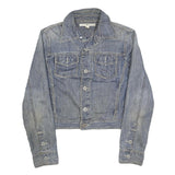 TOMMY HILFIGER Womens Blue Denim Cotton Jacket M Classic Button Closure