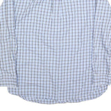 CHAPS Mens Blue & White Check Shirt L Cotton Long Sleeve Button-Down Collar