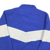 UNION BAY Womens Blue & White Plain Pullover Jumper 1/4 Zip L Cozy Casual