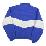 UNION BAY Womens Blue & White Plain Pullover Jumper 1/4 Zip L Cozy Casual