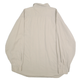 FARGO Mens Beige Cotton Shirt XL Button Down Casual Long Sleeve Plain
