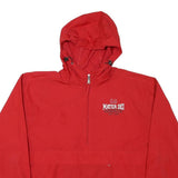 CHAMPION Mens Red Mater Dei Hoodie Jacket L Nylon Plain Zip Hooded Sportswear