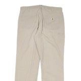 CARHARTT Mens Cotton Blend Beige Relaxed Straight Trousers W36 L34 Workwear