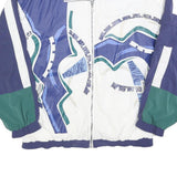 ANSCHUTZ Womens Blue & Green Graphic Zip Polyester Blend Casual Jacket L