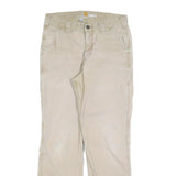 CARHARTT Mens Cotton Blend Beige Relaxed Straight Trousers W32 L32 Workwear