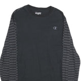 CHAMPION Mens Black Graphic Long Sleeve Crew Neck T-Shirt M