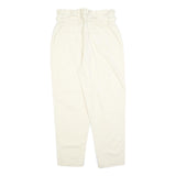 WHO WHAT WEAR Womens Cotton Blend White Regular Fit Straight Leg Trousers W28