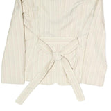 BOSS Womens Cream & Beige Stripe Blazer Jacket UK 8 Polyester Blend Button