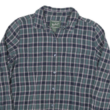 WOOLRICH Womens Blue Green Check Shirt L Long Sleeve Cotton Blend Button Closure