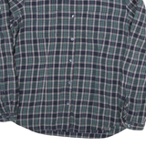 WOOLRICH Womens Blue Green Check Shirt L Long Sleeve Cotton Blend Button Closure