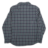 WOOLRICH Womens Blue Green Check Shirt L Long Sleeve Cotton Blend Button Closure