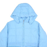 LEVI'S Mens Blue Hooded Quilted Jacket XS Polyamide Zip Lightweight Warm