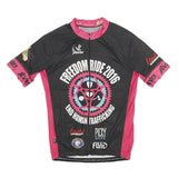 JLVELO Mens Black & Pink Freedom Ride 2016 Graphic M Short Sleeve Round Neck
