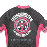 JLVELO Mens Black & Pink Freedom Ride 2016 Graphic M Short Sleeve Round Neck