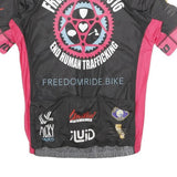 JLVELO Mens Black & Pink Freedom Ride 2016 Graphic M Short Sleeve Round Neck