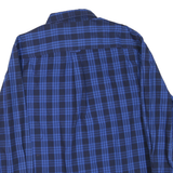 CHAPS Mens Blue Check Shirt L Button Down Collar Classic Fit Long Sleeve