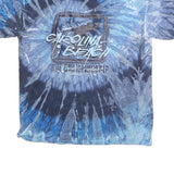GILDAN Mens Blue Tie Dye Graphic T-Shirt L Crew Neck Short Sleeve Cotton