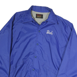 PLA-JAK Mens Blue Sportsmans Club Jacket L Nylon Button Front Plain