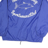 PLA-JAK Mens Blue Sportsmans Club Jacket L Nylon Button Front Plain