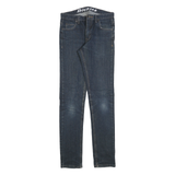 DICKIES Mens Slim Blue Denim Jeans W30 L34 Cotton Blend Zip Classic Skinny Plain