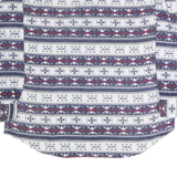 Mens Blue White Red Patterned Cotton Shirt L Long Sleeve Button Closure Casual
