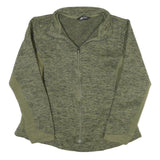 THE NORTH FACE Womens Green Polyester Blend Zip Jacket L Woven Heathered Outdoor