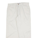 CHAPS Mens Cotton Blend White Regular Fit Straight Leg Trousers W36 L30 Casual