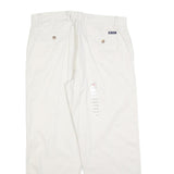 CHAPS Mens Cotton Blend White Regular Fit Straight Leg Trousers W36 L30 Casual