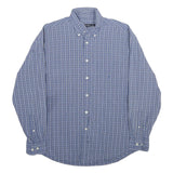 NAUTICA Mens Blue Check Shirt L Cotton Button-Down Collar Casual Classic