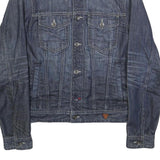 GUESS Mens Blue Denim Jacket S Cotton Classic Button Closure Casual